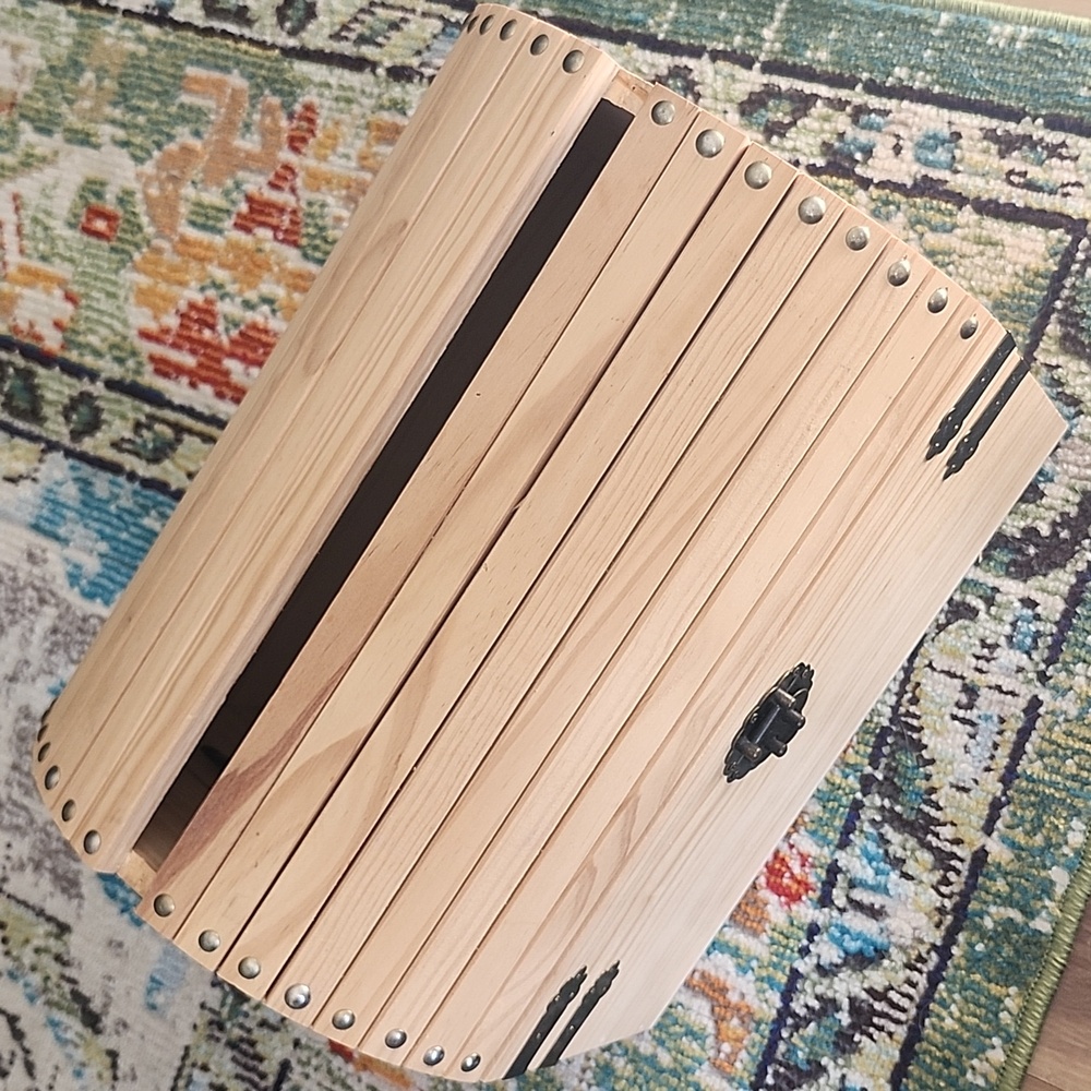 Rustic Wooden Wedding Reception Card Holder | Large Wooden Treasure Chest